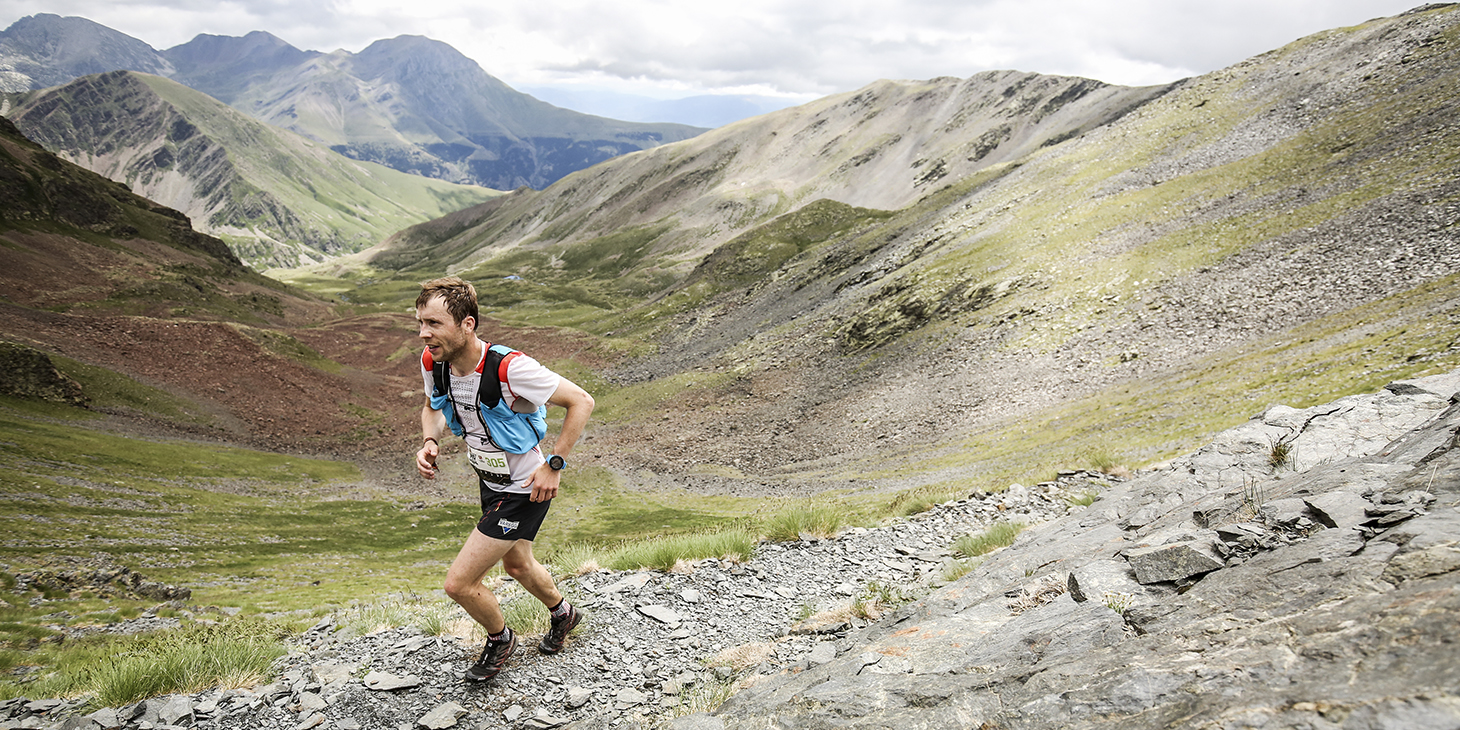 Stian Angermund (NOR) Combined World Champion on the Buff Epic Trail 42K. ©iancorless