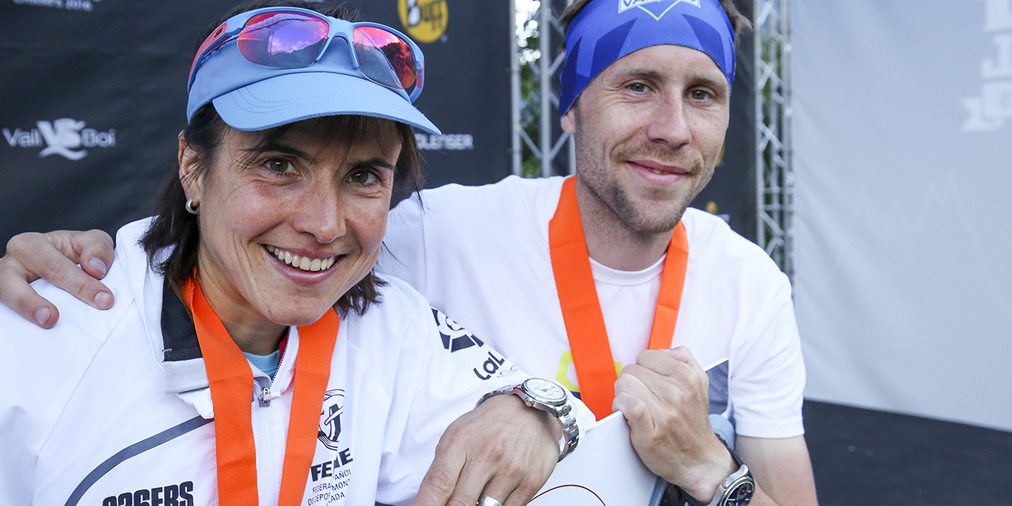 Maite Maiora and Stian Angermund, Combined World Champions and Alpina Watches prize winners. ©iancorless.com 