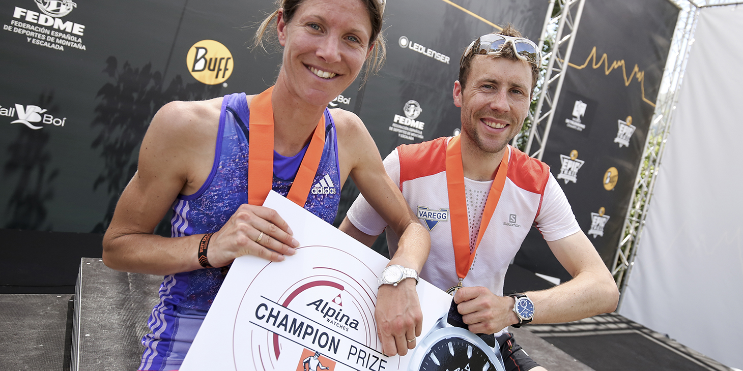 Christel Dewalle and Stian Angermund, winners of the Alpina Horological Smartwatch. ©iancorless.com