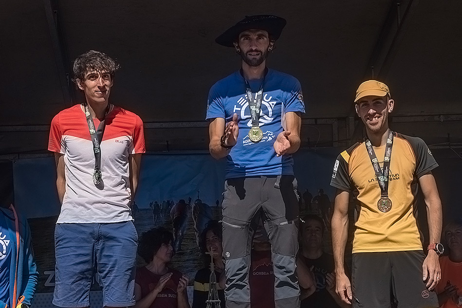 Men's podium, Antonio Martinez, silver, Aritz Egea, gold, Cristobal Adell, bronze. @Jacek-Daneka